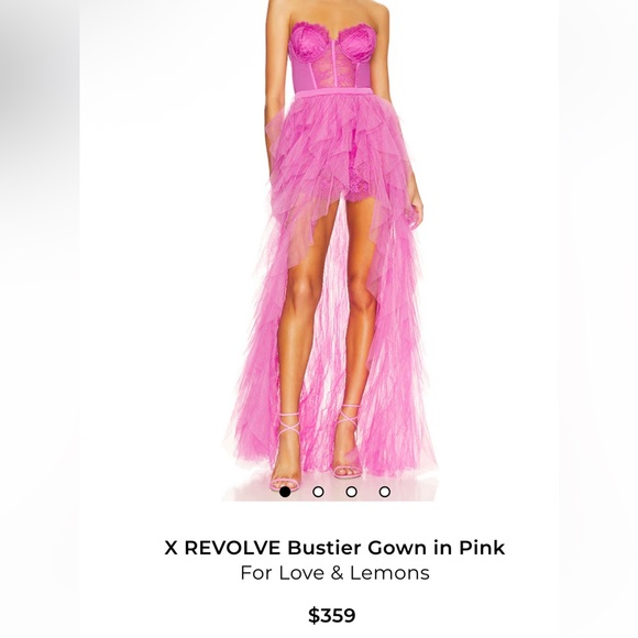 For love and lemons revolve bustier pink lace gown NWT size Small